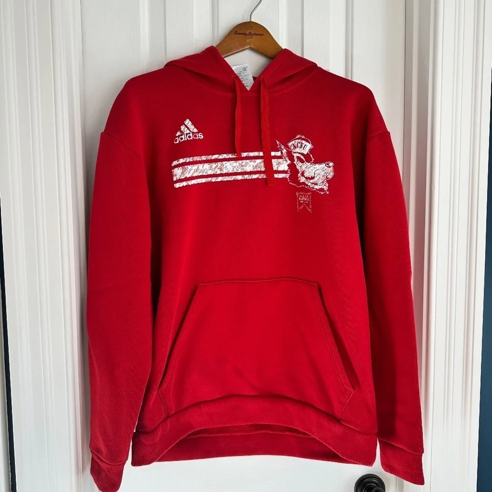 Adidas NC State Fleece Hooded Sweatshirt EUC